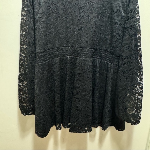 Torrid Stretch Lace V-Neck Smocked Waist Long Sleeve Babydoll Size 4x - Picture 9 of 13